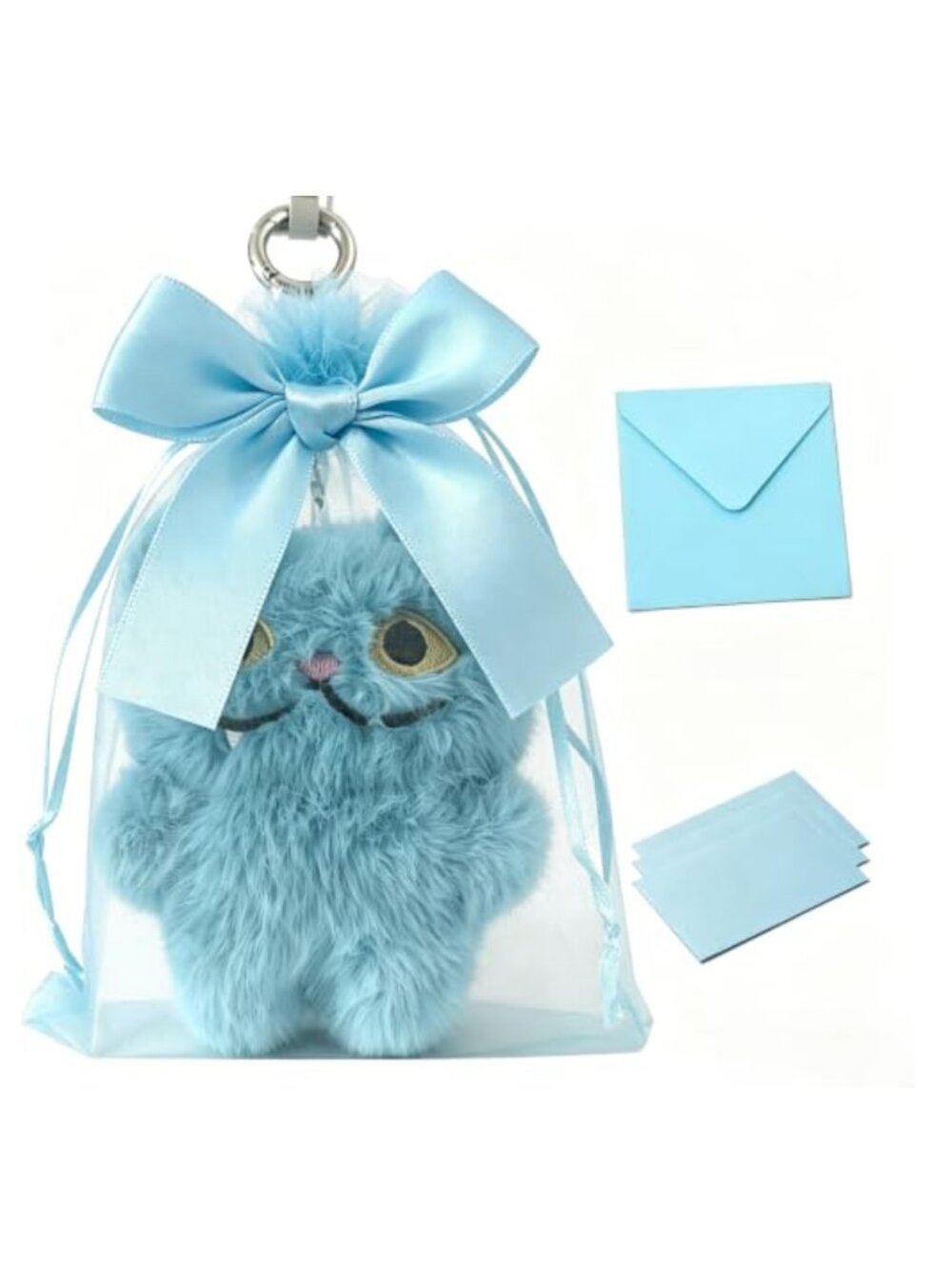 Faux Fur Tiger Keychain Plush Bag Charm for Backpacks Purses Tote Y2K Accessory